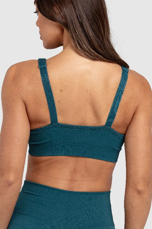 Ribbed Seamless Crop - Forest Green