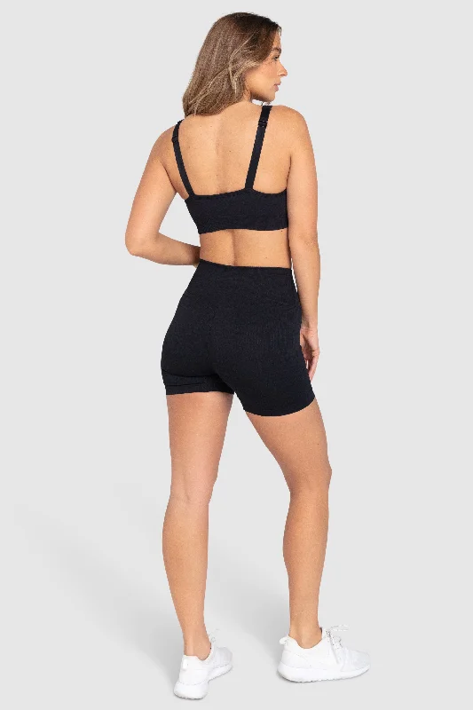 Ribbed Seamless Crop - Midnight Black