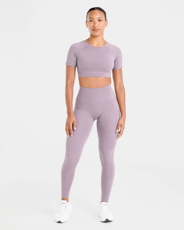 Staple Crop Top - Mauve Purple