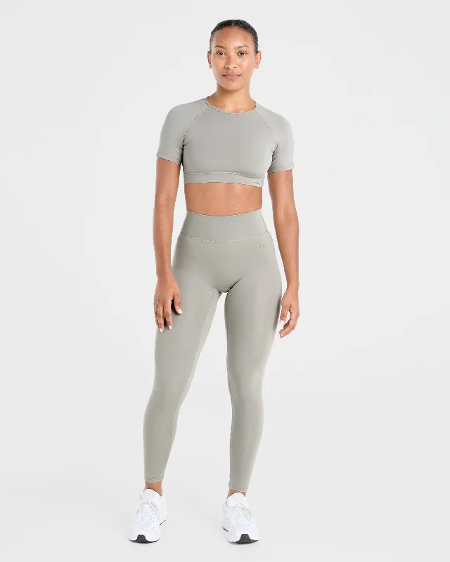 Staple Crop Top - Washed Olive