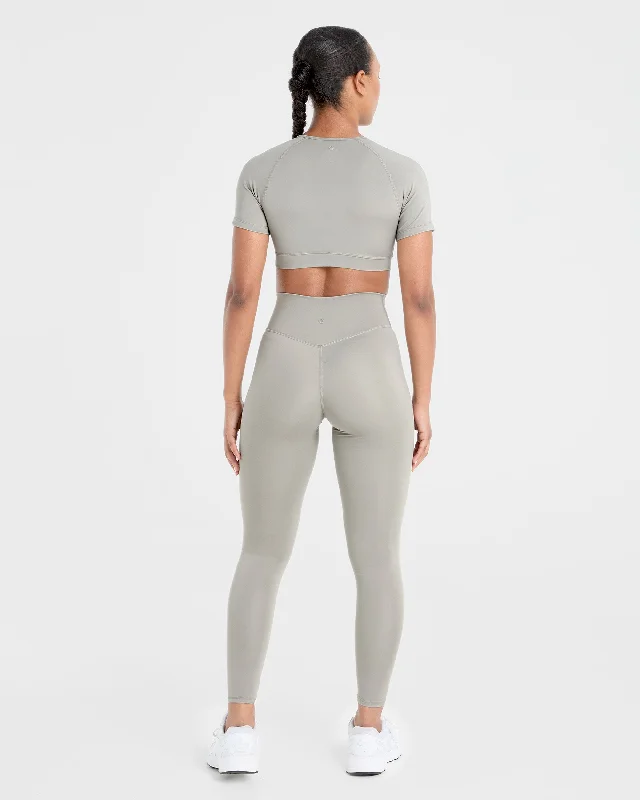 Staple Crop Top - Washed Olive