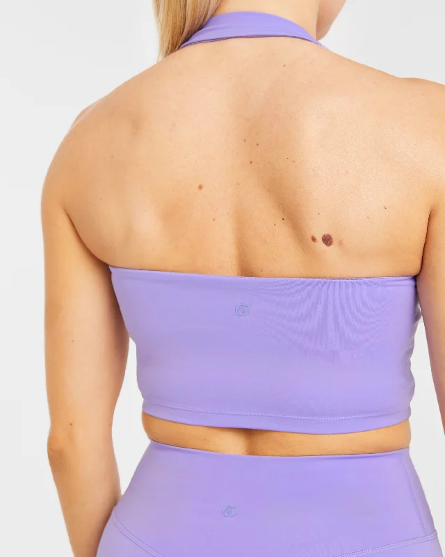 Staple Halterneck Crop Top - Vibrant Violet