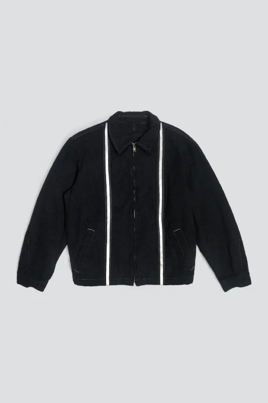 Black Denim Reflector Zip Jacket