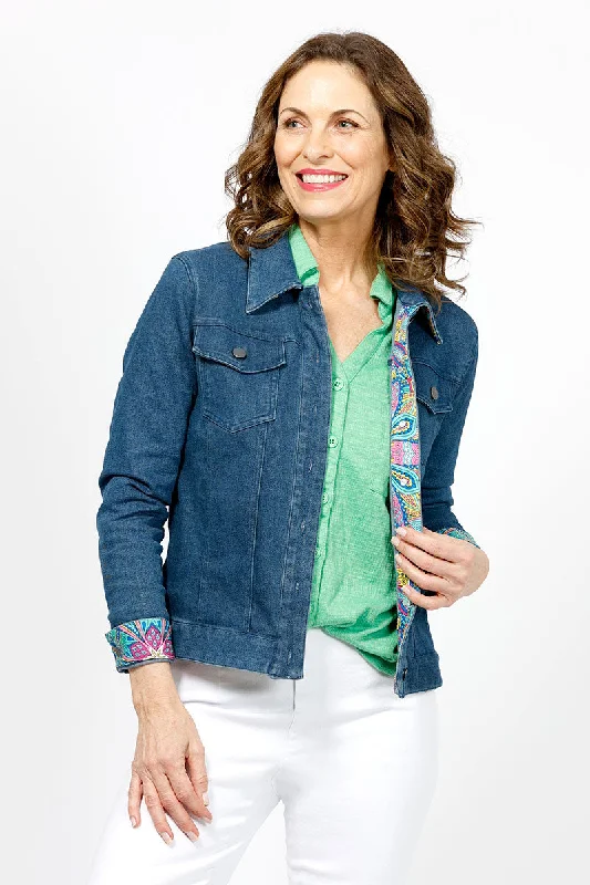 Frederique Denim Floral Scarf Jacket