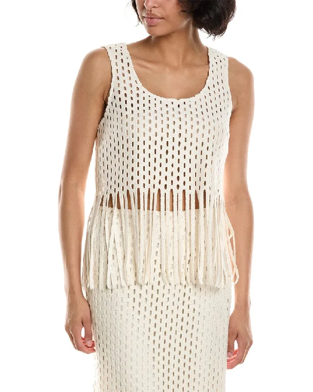 BCBGMAXAZRIA Open Knit Top