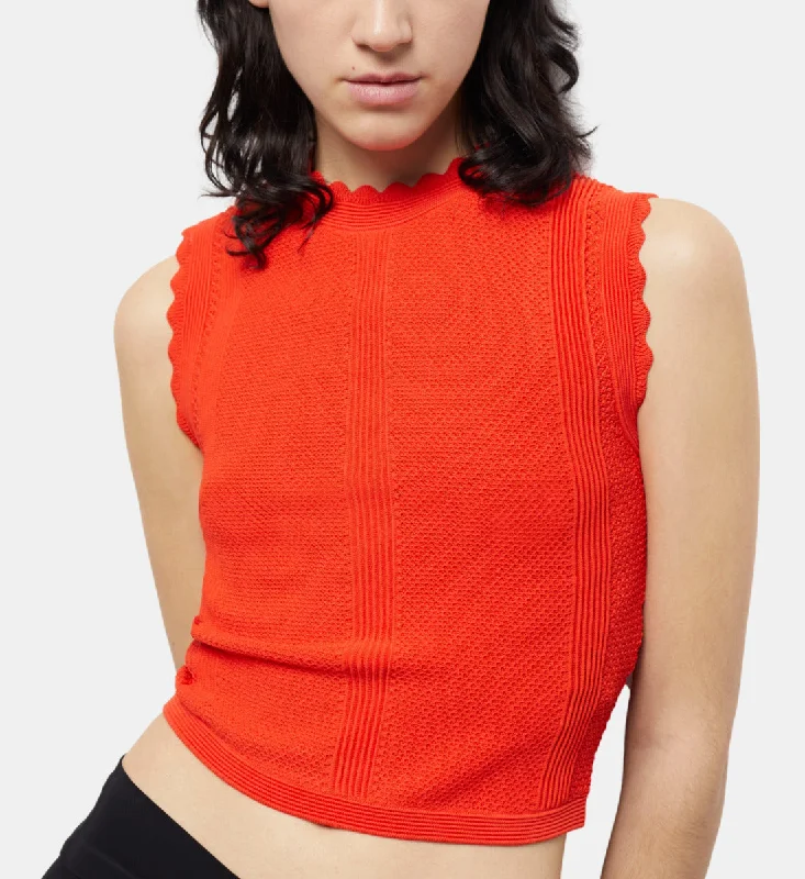 Orange Short Knit Top