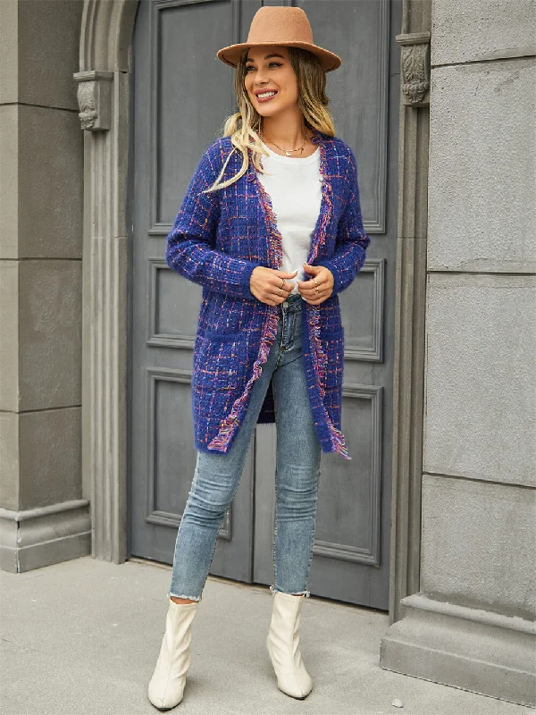 Pate Pocketed Knit Cardigan - Blue