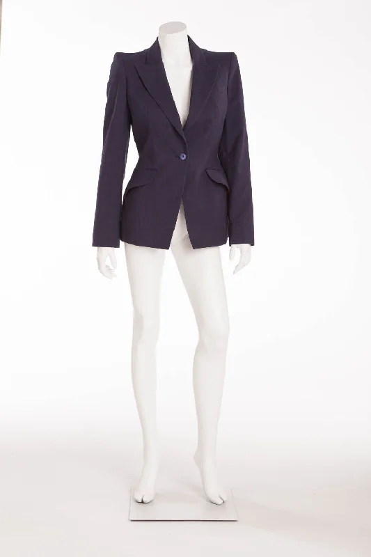 Original Alexander McQueen - Blue and Red Striped Blazer - IT 42