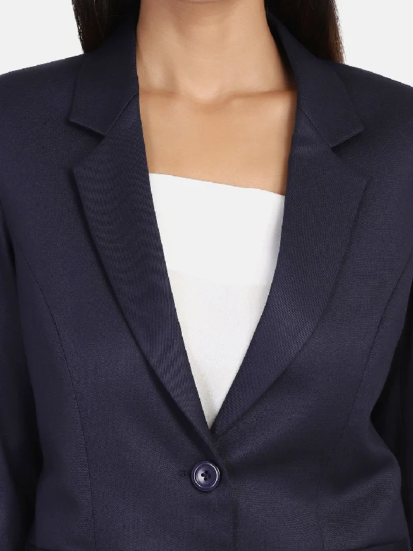 Poly Cotton Blazer - Blue