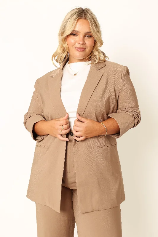 Noelle Oversized Blazer - Light Brown