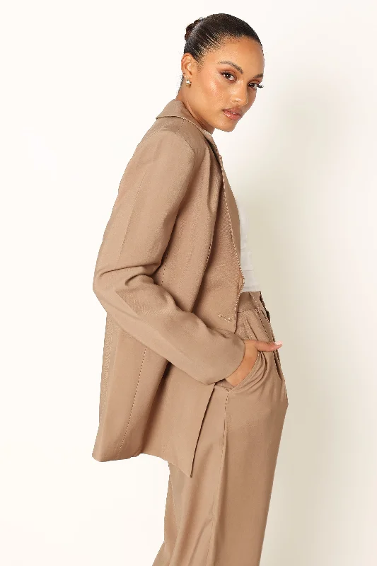 Noelle Oversized Blazer - Light Brown