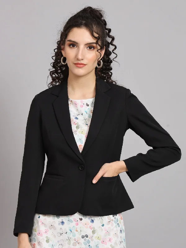 Short Notch Collar Blazer - Black