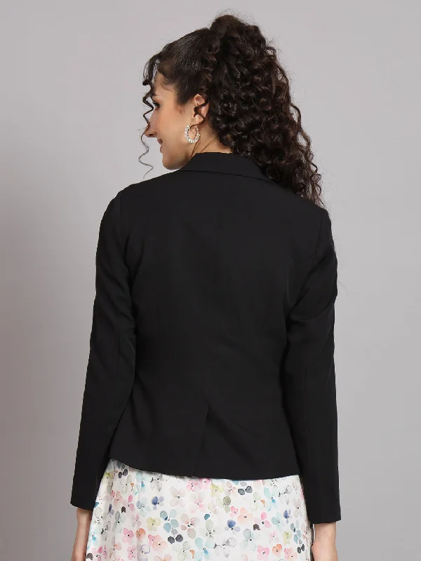 Short Notch Collar Blazer - Black