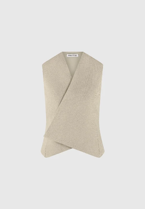 Tailored Wrap Waistcoat - Beige