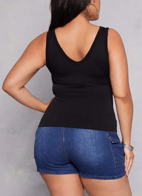 Plus Size Scoop Back Tank Top