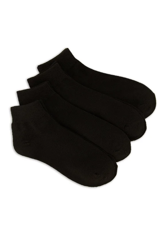 Solid Quarter Socks 4 Pack Set