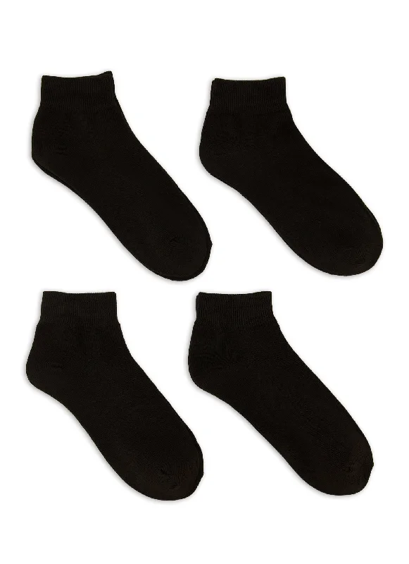 Solid Quarter Socks 4 Pack Set