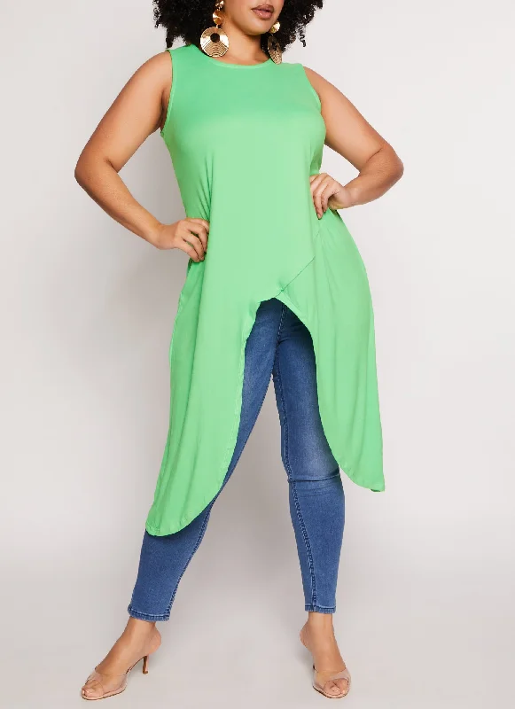 Plus Size Tulip Sharkbite Hem Tank Top