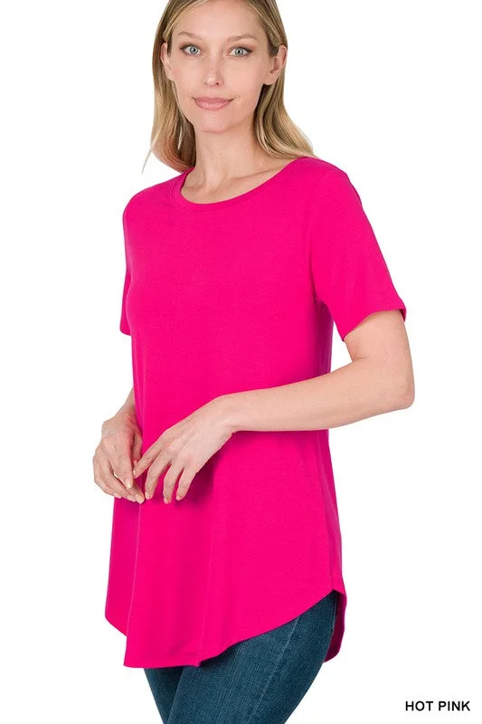 Hot Pink Round Hem Top