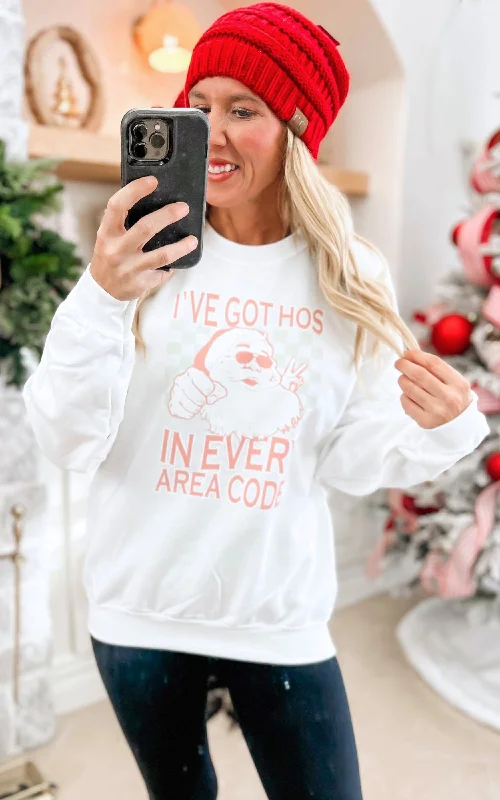 I've Got Hos In Every Area Code Santa Crewneck Sweatshirt**