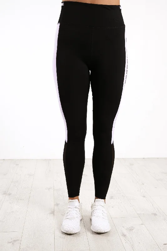 Logo Block 7/8 Training Leggings Black Lavender