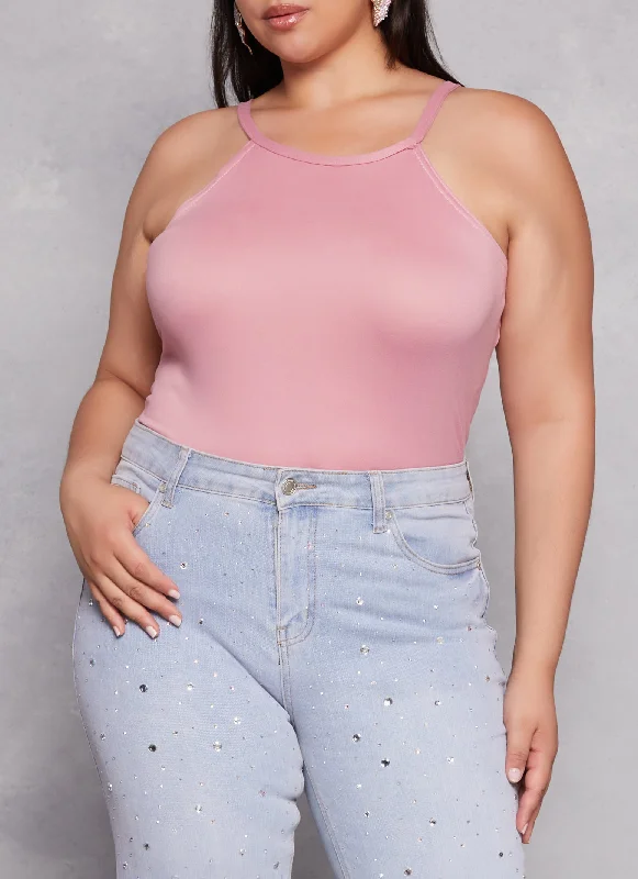 Plus Size Basic High Neck Cami