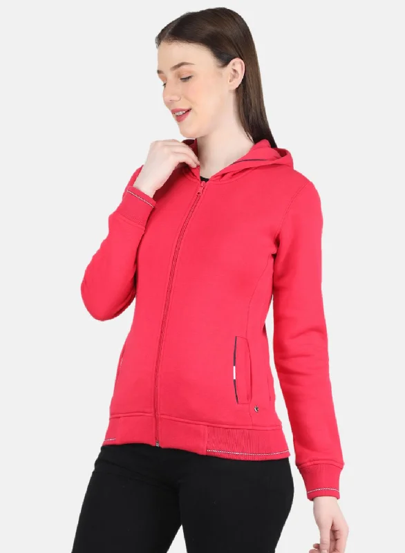 Women Pink Solid Sweatshirt