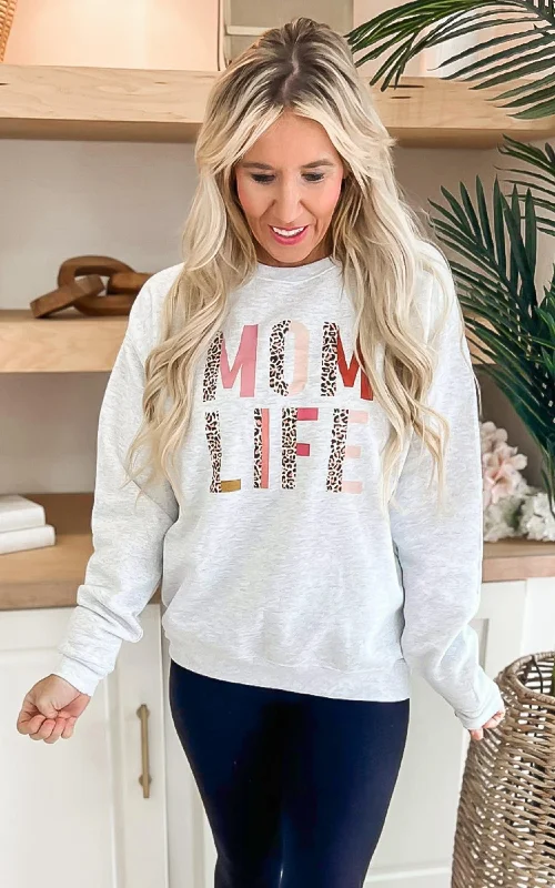 MOM LIFE Graphic Crewneck Sweatshirt