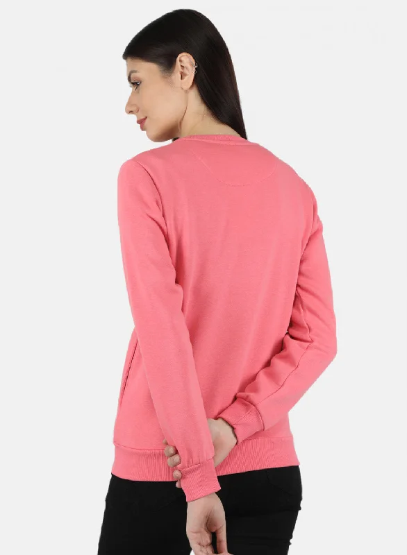 Women Pink Embroidered Sweatshirt