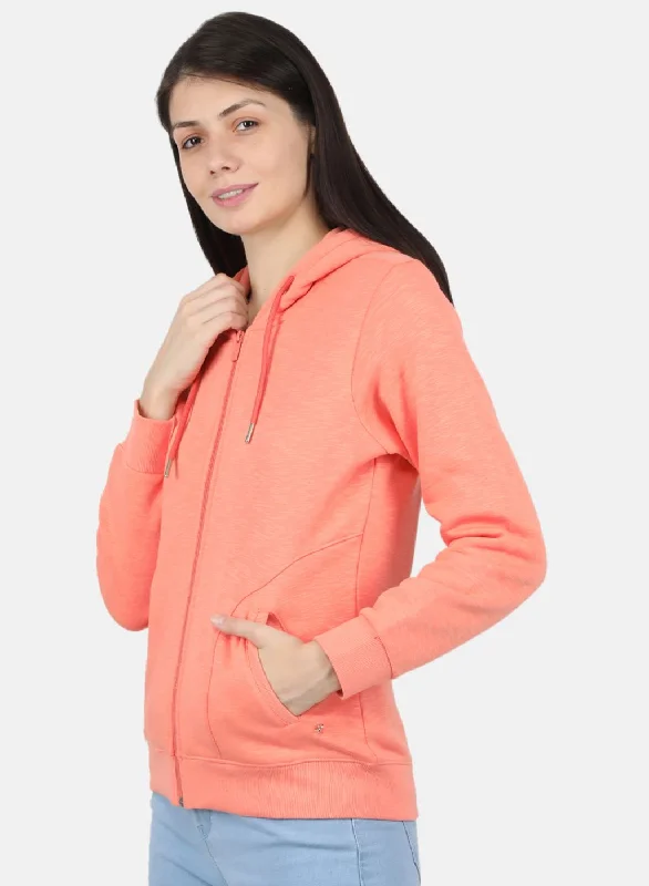 Women Pink Solid Sweatshirt