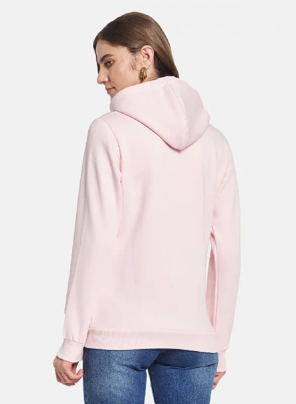 Women Pink Solid Sweatshirt