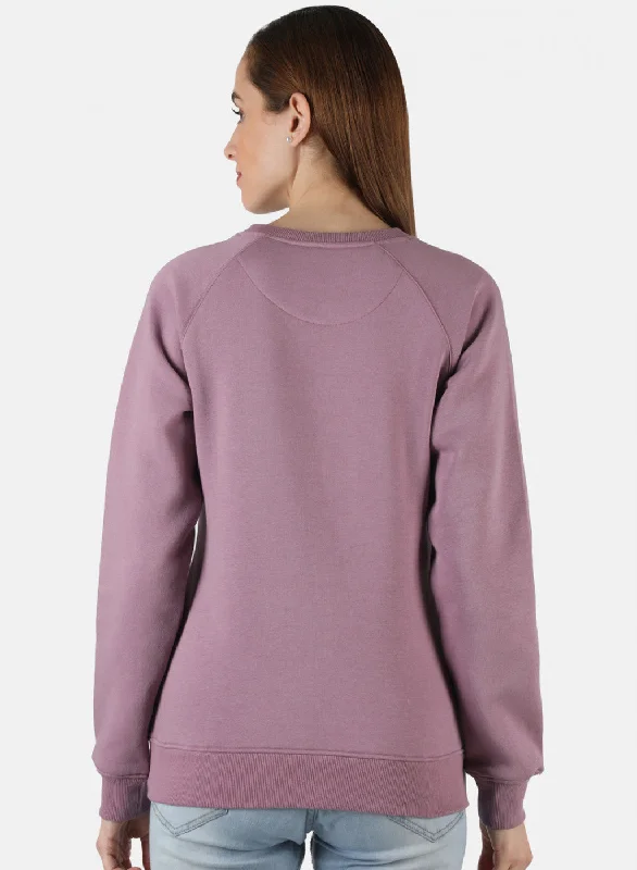 Women Purple Printed Sweatshirt