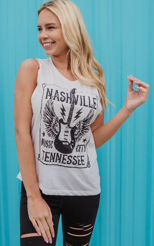 NASHVILLE MUSIC CITY MUSCLE TANK TOP - Final Sale**