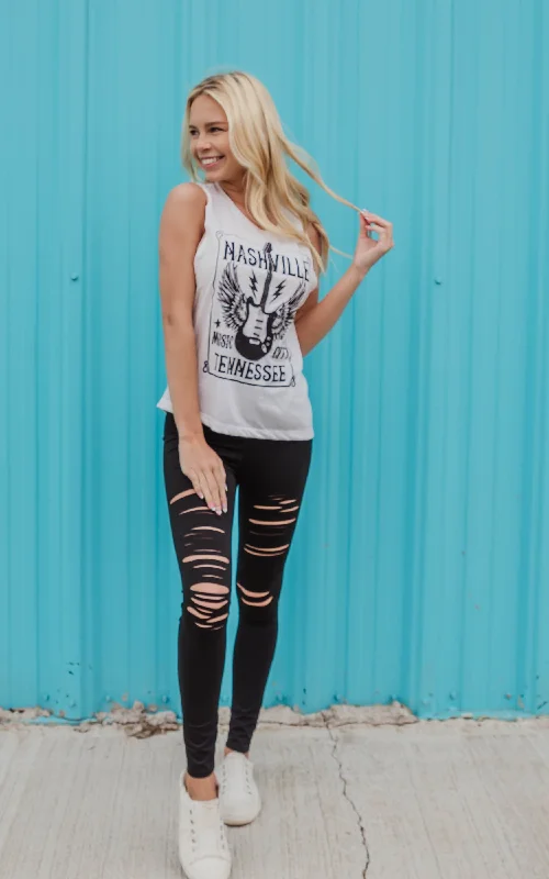 NASHVILLE MUSIC CITY MUSCLE TANK TOP - Final Sale**