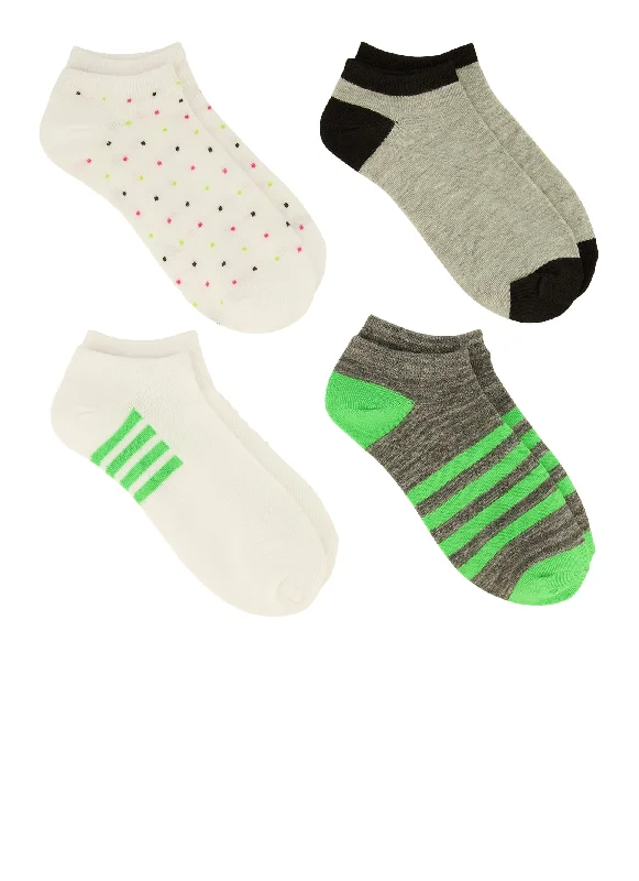 Neon Stripe Assorted Socks 4 Pack