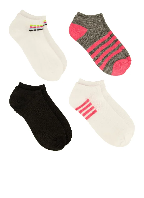 Neon Stripe Assorted Socks 4 Pack