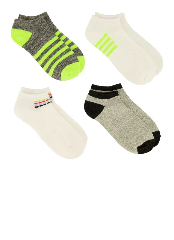 Neon Stripe Assorted Socks 4 Pack