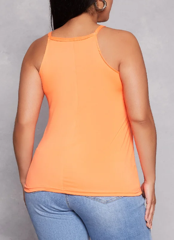 Plus Size Basic High Neck Cami