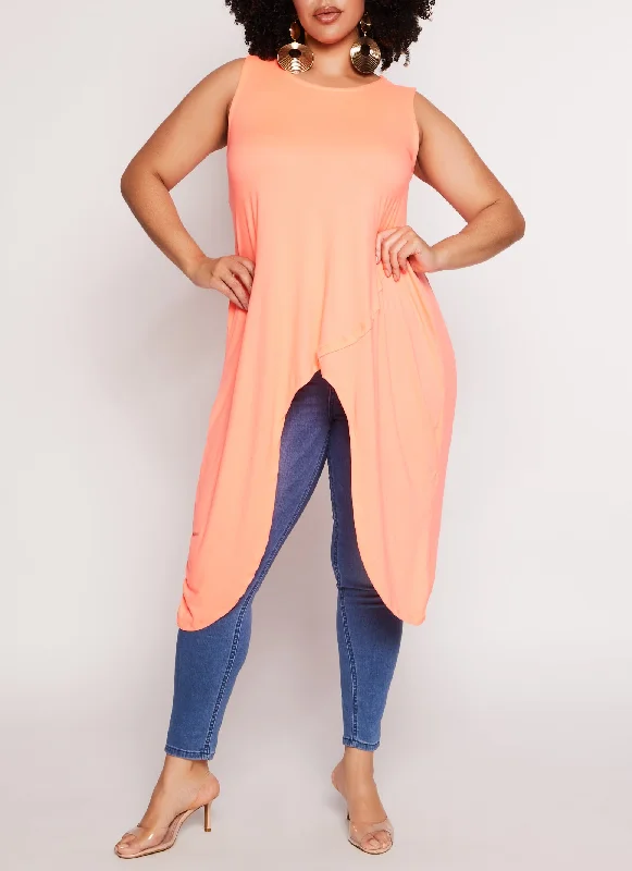 Plus Size Tulip Sharkbite Hem Tank Top