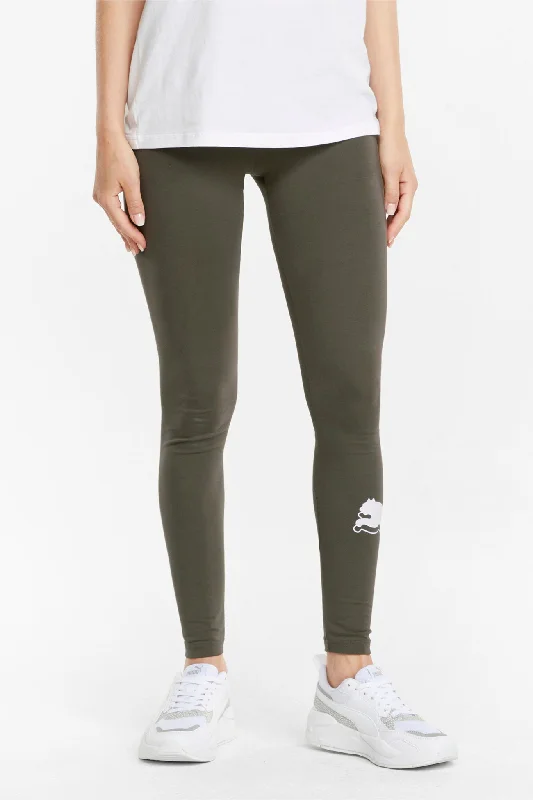 Puma Power Logo Leggings Grape Leaf