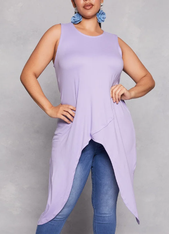 Plus Size Tulip Sharkbite Hem Tank Top