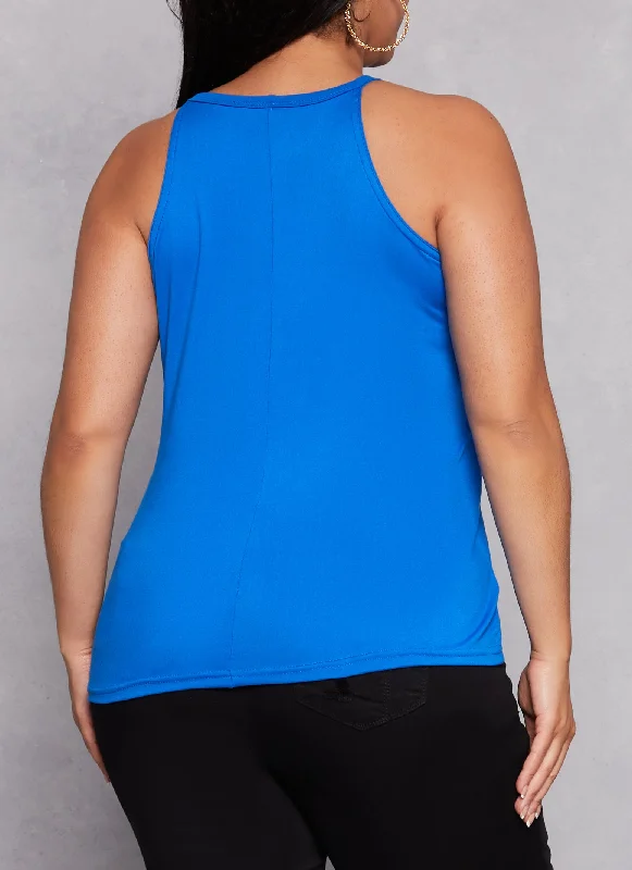 Plus Size Basic High Neck Cami