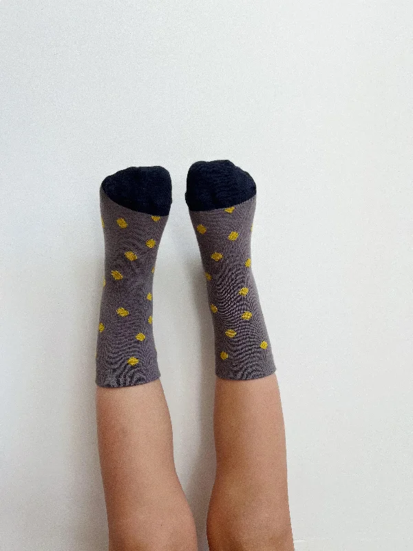 kids crew sock in spotted graphite