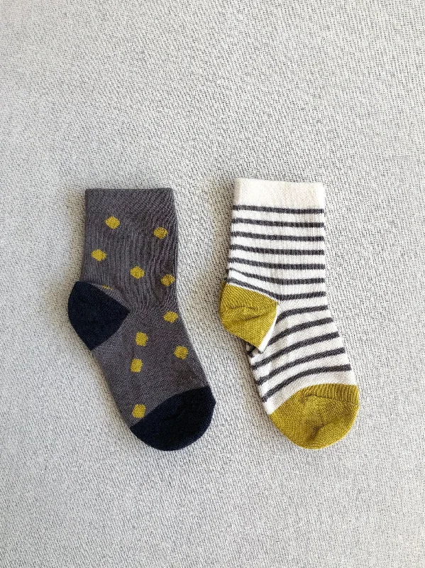 kids crew sock in spotted graphite