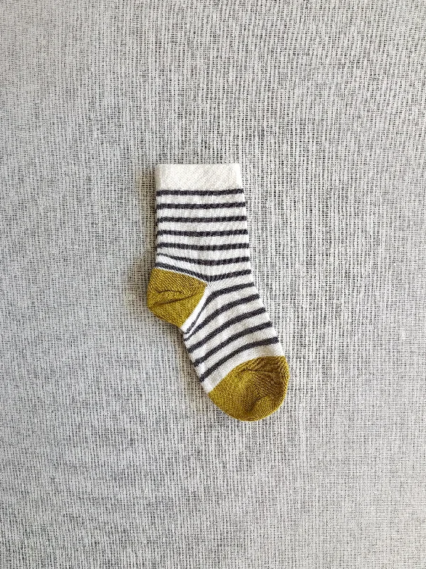 kids crew sock in striped cream