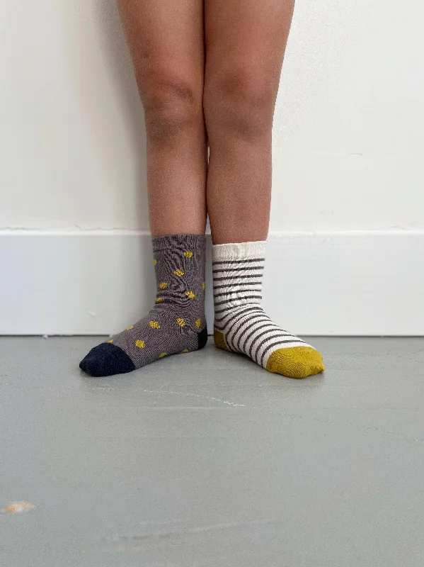 kids crew sock in striped cream