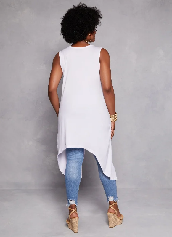 Plus Size Tulip Sharkbite Hem Tank Top