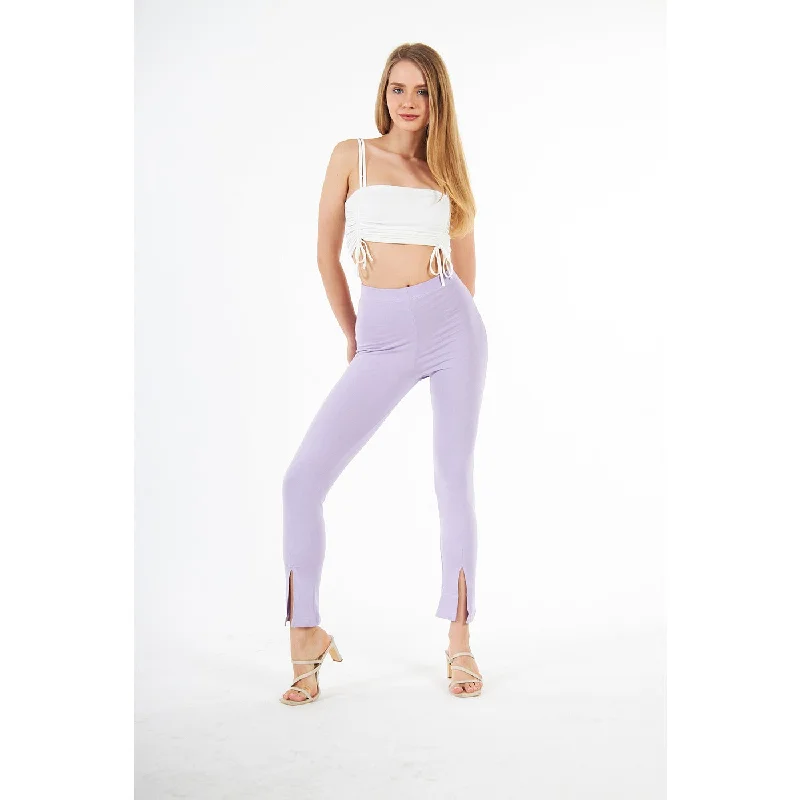 Lilac Split Hem Leggings