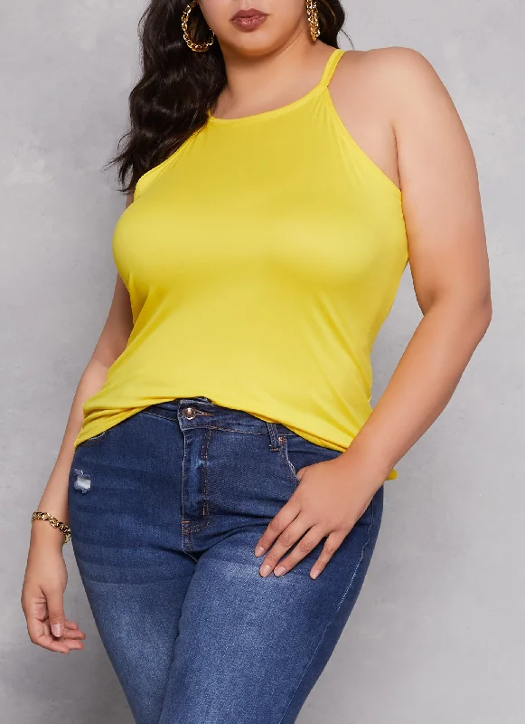 Plus Size Basic High Neck Cami